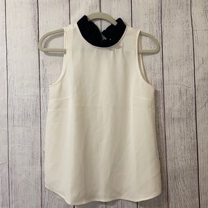 J.Crew ivory and black top size small